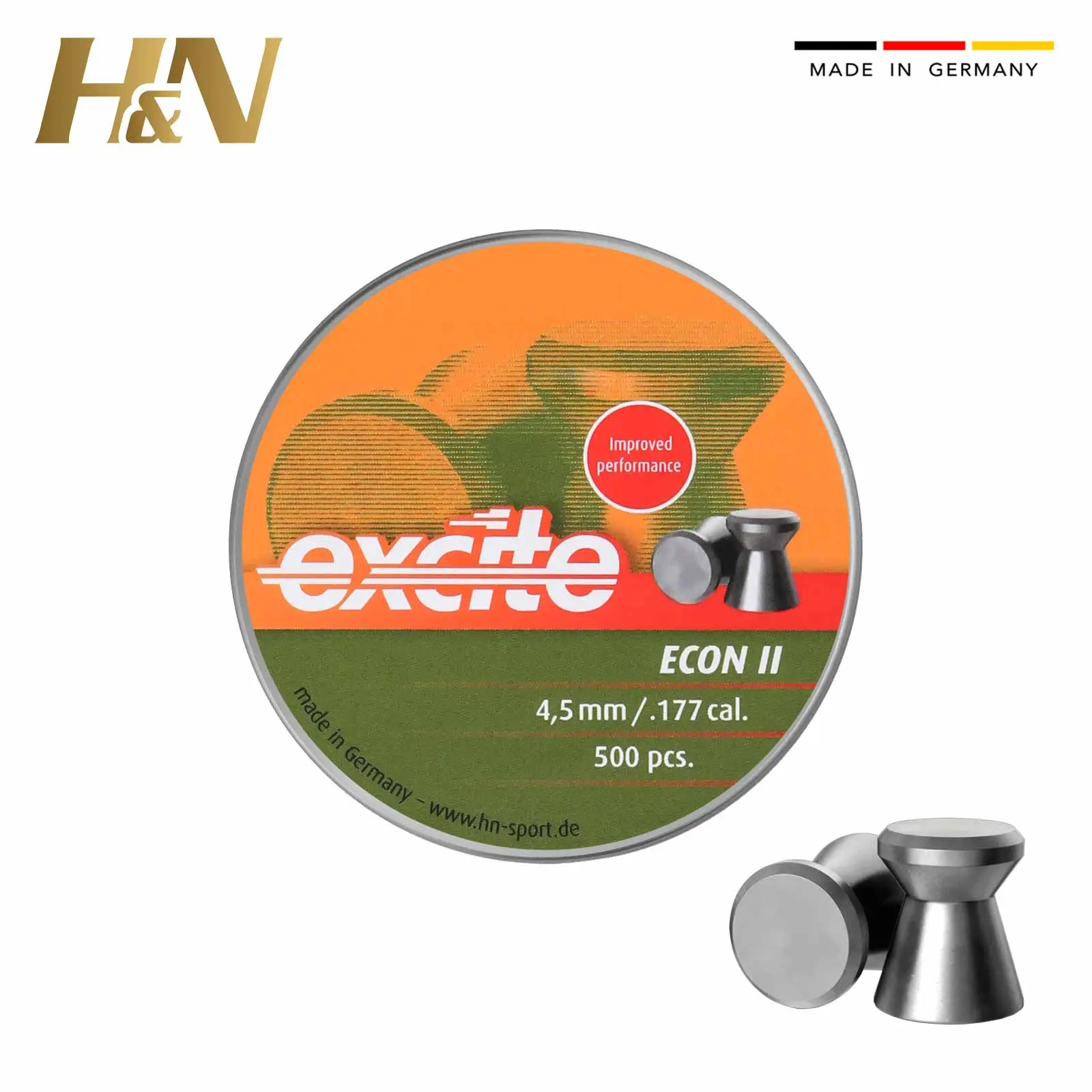 H & N  Diabolo Excite Econ II Kal. 4.5mm, 500 Diabolos