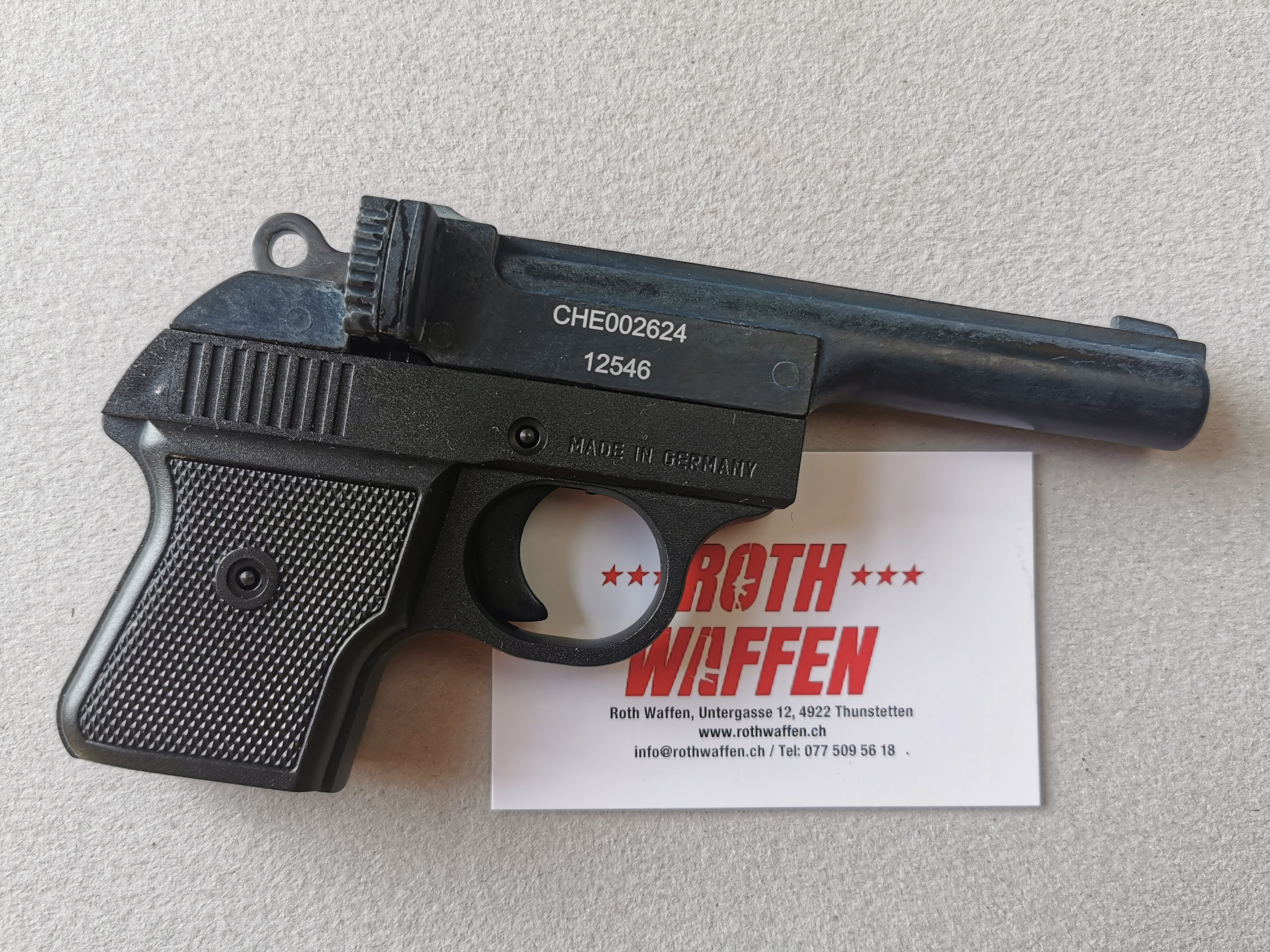 Set Record Einschüssige Kaninchen-Pistole Kal. 6 mm Flobert, inkl. 100 Schuss 6mm Flobert Munition