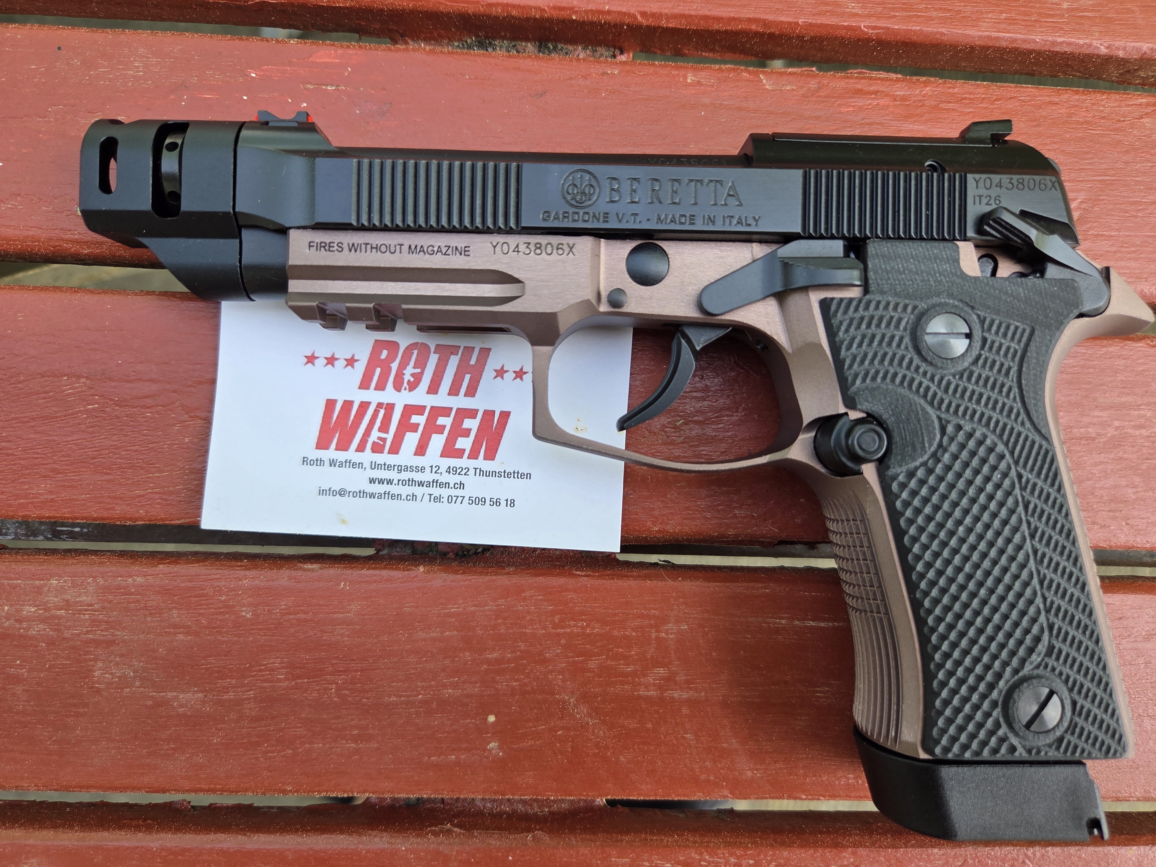 Pistole 80X Cheetah Tactical Special Edition Kaliber .380 Auto, SA/DA, MT1/2"x28, 15-rds, Black & Bronze 