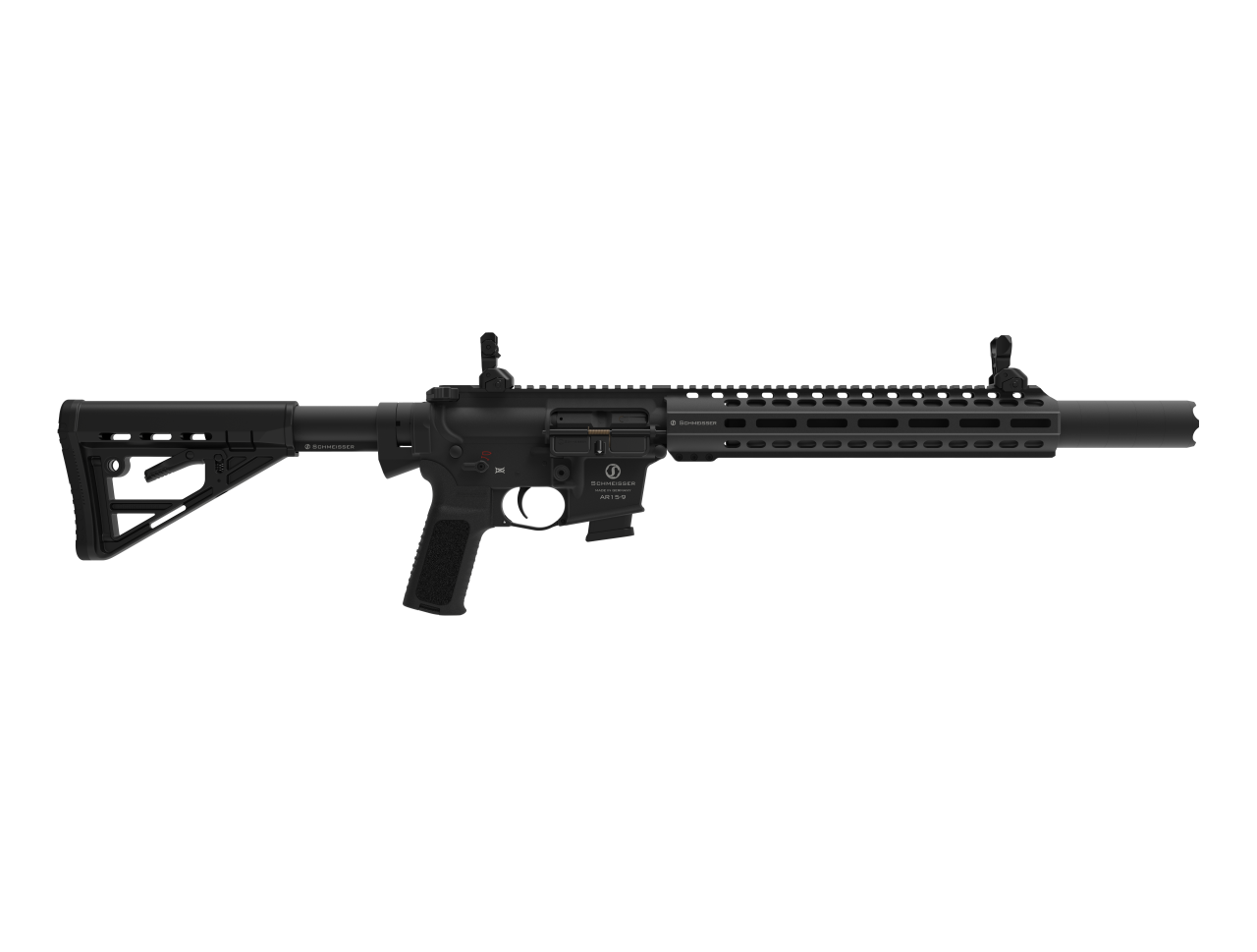 Halbautomat Schmeisser AR15-9 S4F SD Black - Integralschalldämpfer 9.92" 9mm Para