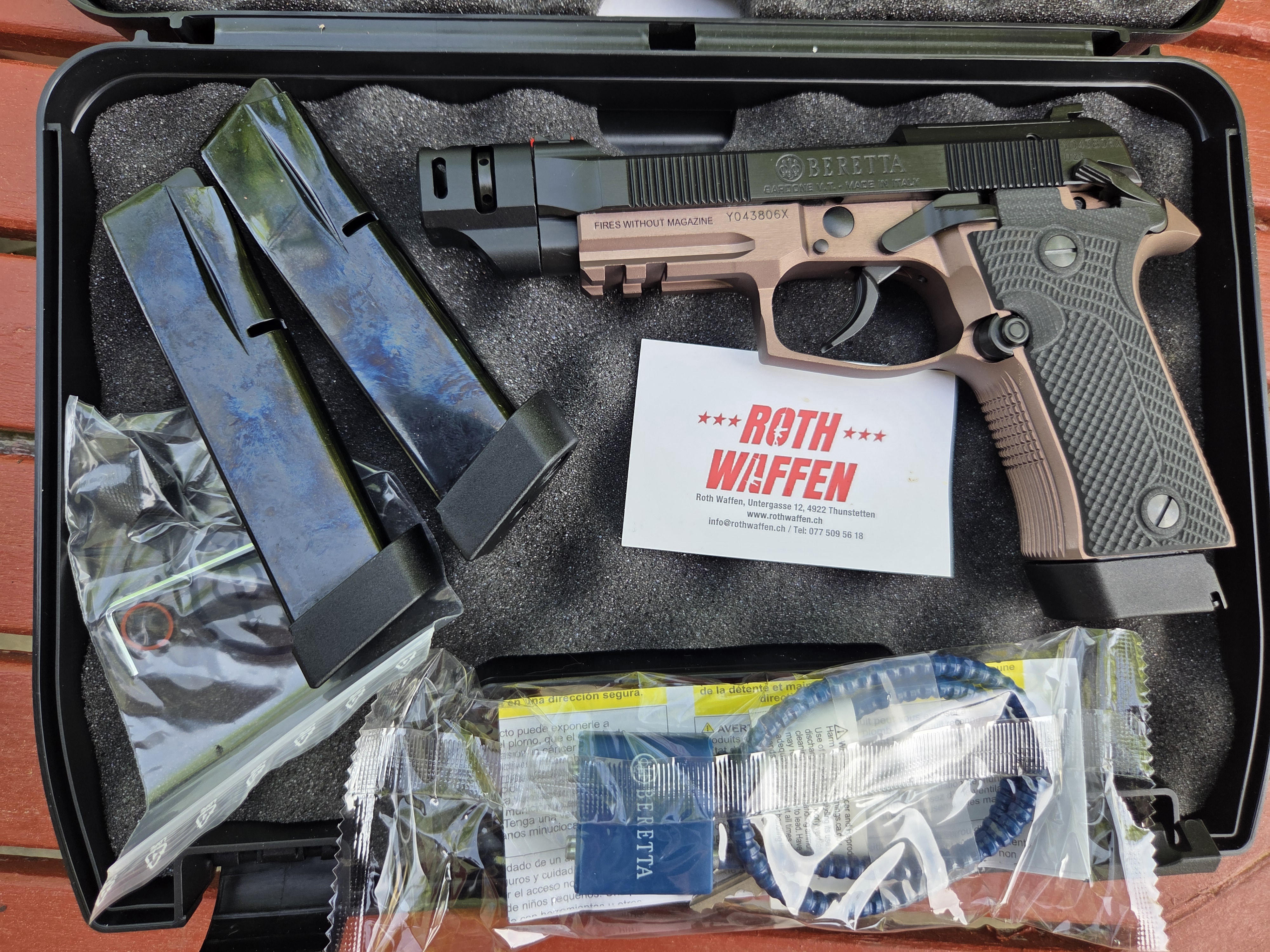Pistole 80X Cheetah Tactical Special Edition Kaliber .380 Auto, SA/DA, MT1/2"x28, 15-rds, Black & Bronze 