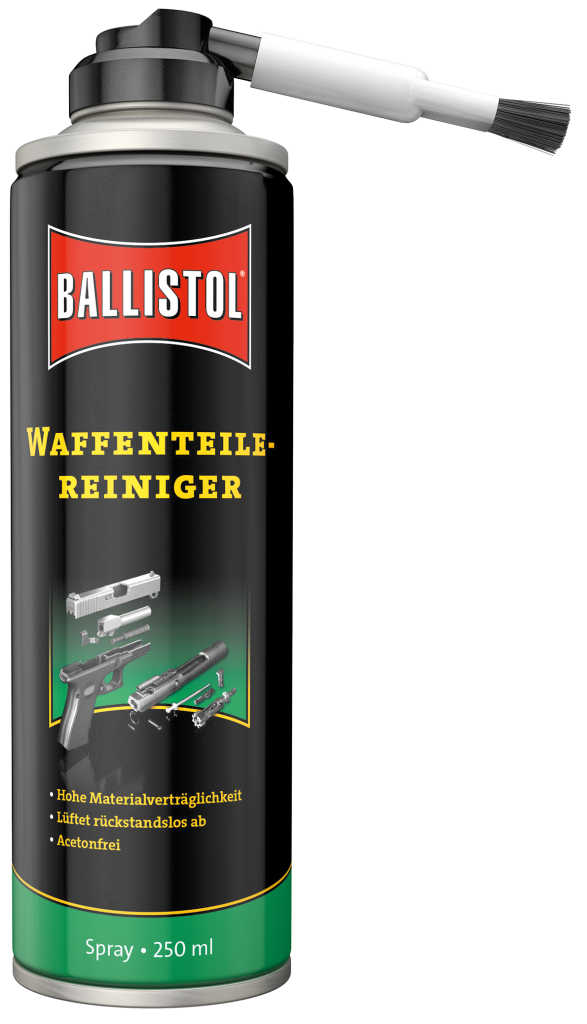Ballistol Waffenteilereiniger Spray, 250ml mit Nylon-Aufsteckpinsel
