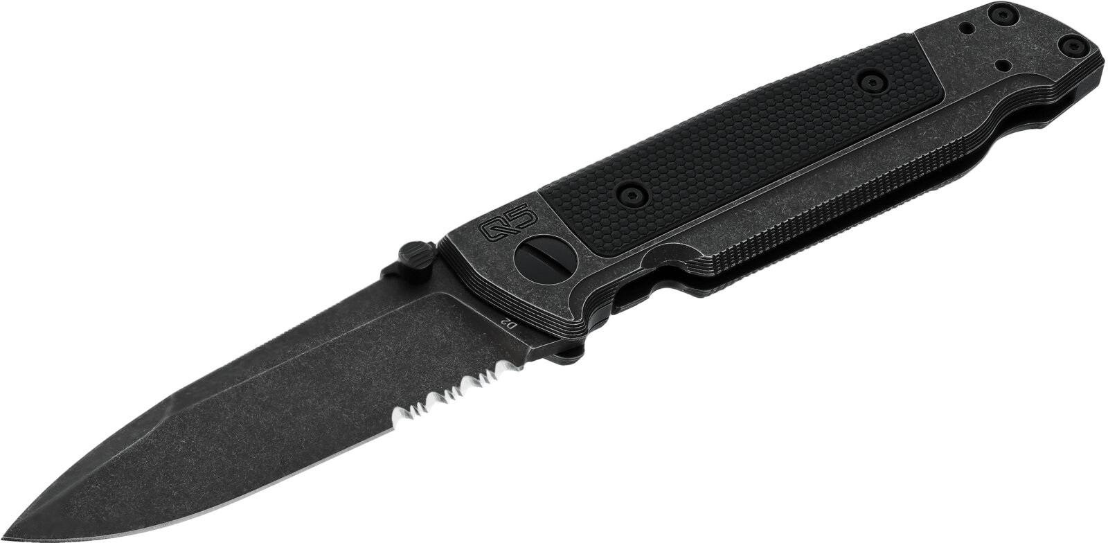 Klappmesser Walther Q5 Steel Frame Folder Blackwash Serrated