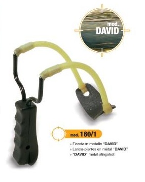Steinschleuder David, Kunststoffgriff mit Stahl-Bügel