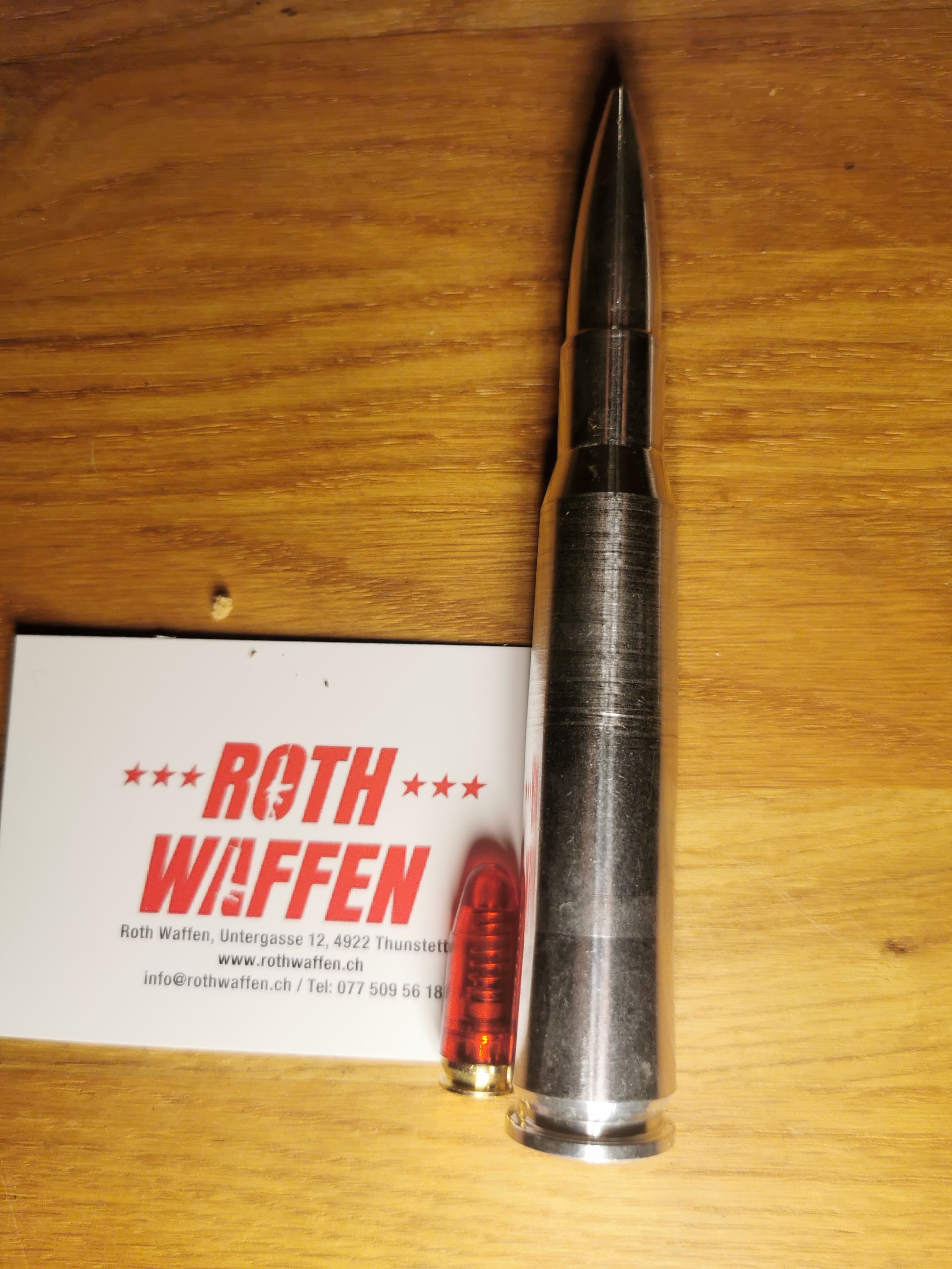 Puffer-Patronen Alu Kal. .50 BMG, 12,7X99, 1 Stück, silber, von EVOLUTION