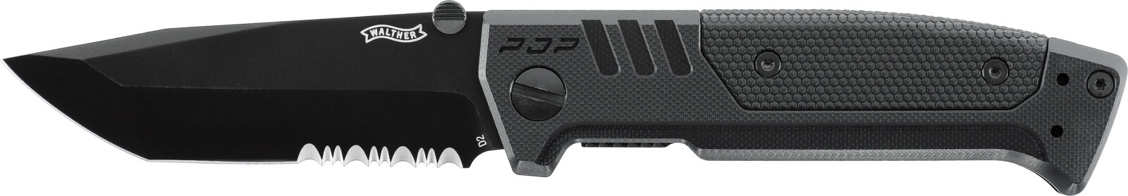 Walther Klappmesser PDP Tanto Black Wellenschliff