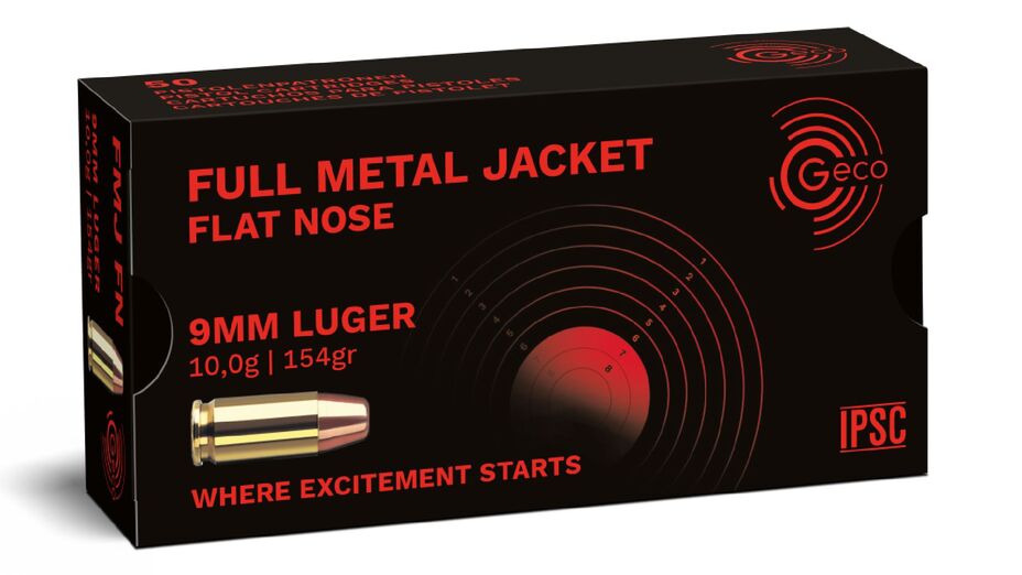 GECO 9 mm Luger Full Metal Jacket Flat Nose 10,0 g /154gr