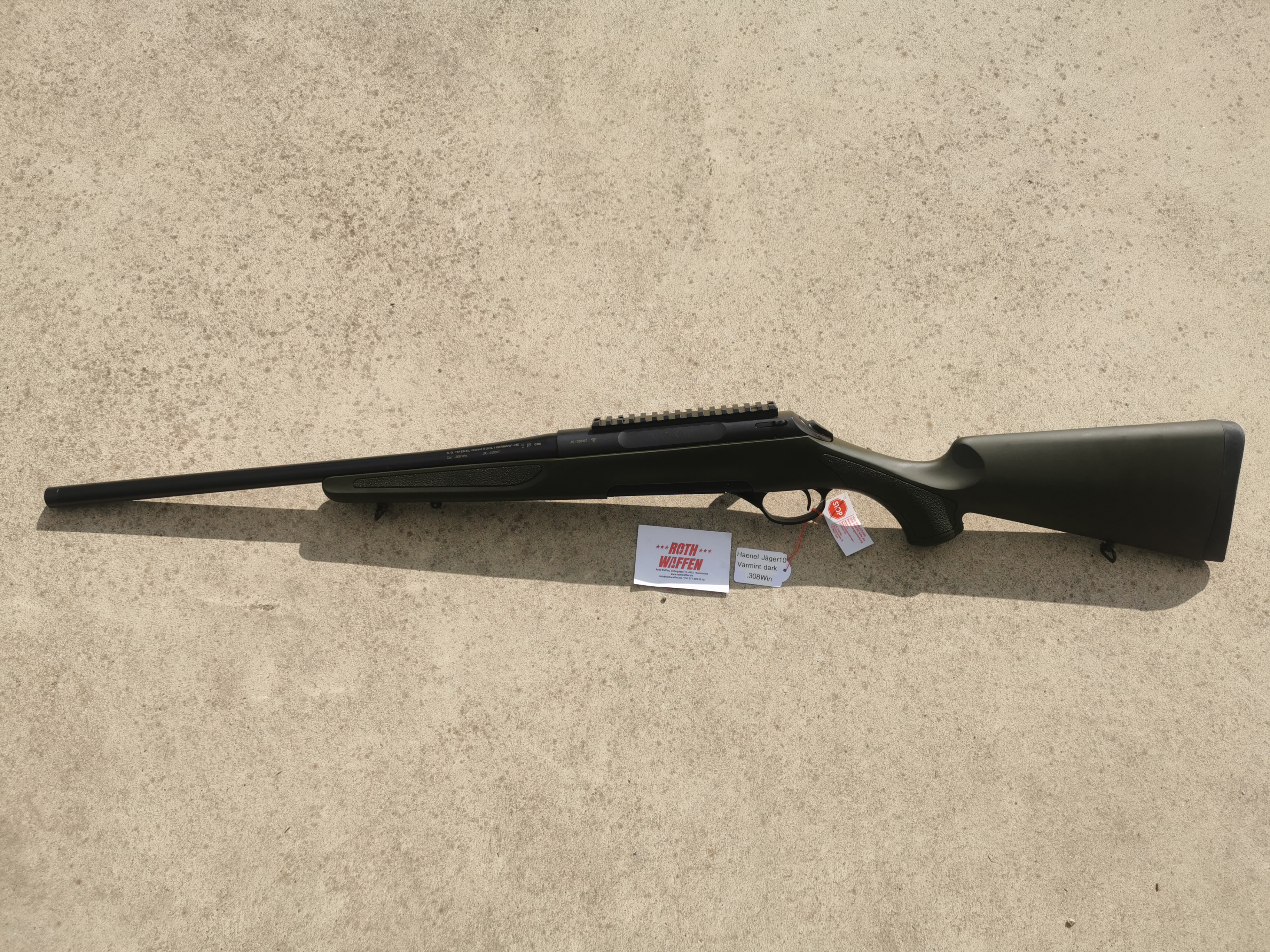 Jagdkugelbüchse HAENEL Jaeger 10 Varmint Dark Green RAL-6008 LL 560 mm .308 Win.