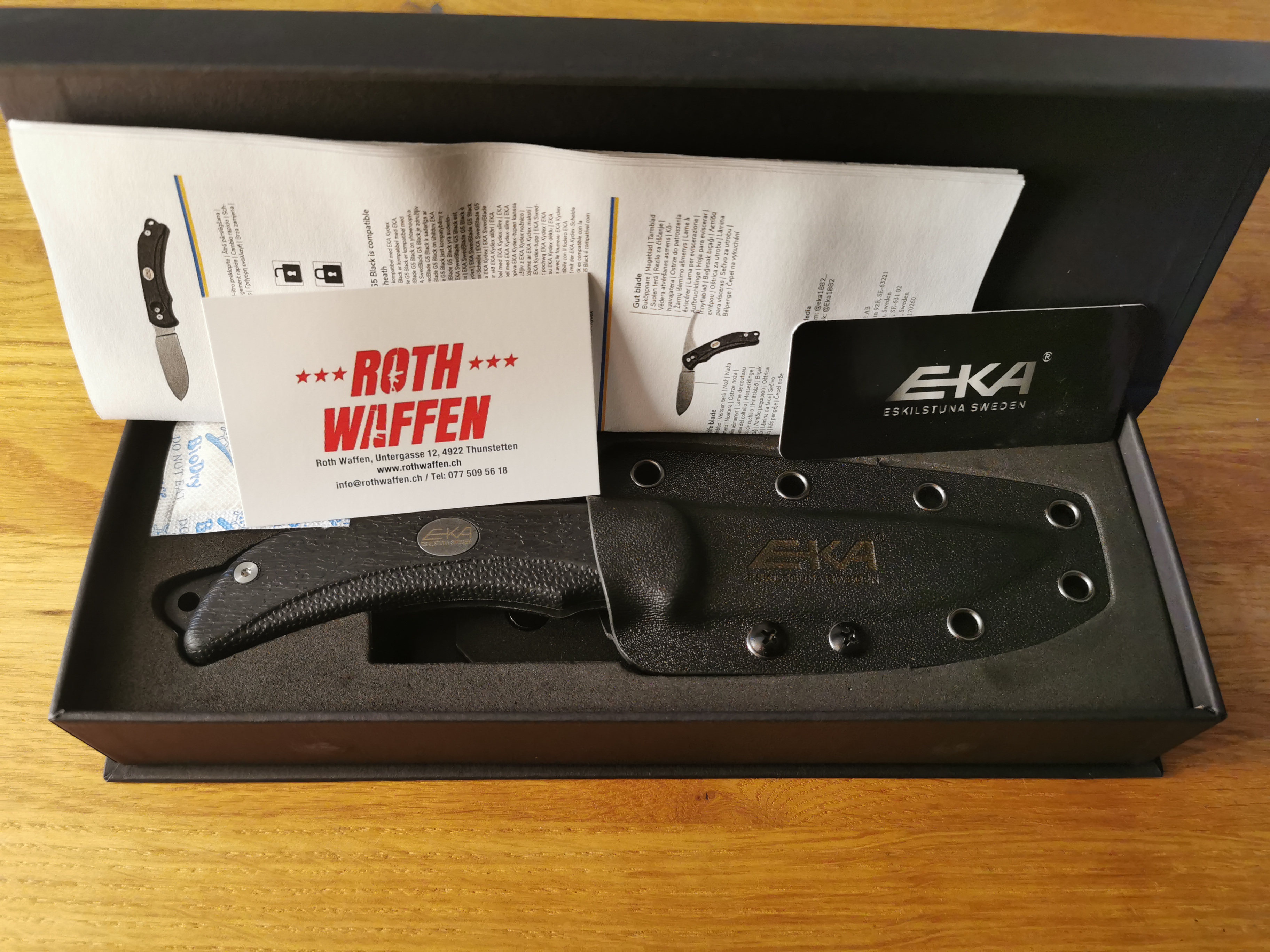 EKA SwedBlade G5 Black, Steel, mit Etui / avec etui 