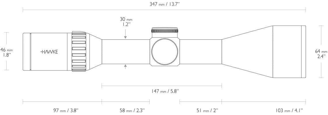 Hawke Endurance WA 3-12x56, 30mm, IR LR Dot (8x)