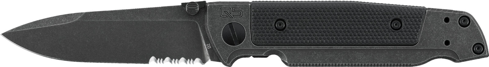 Klappmesser Walther Q5 Steel Frame Folder Blackwash Serrated
