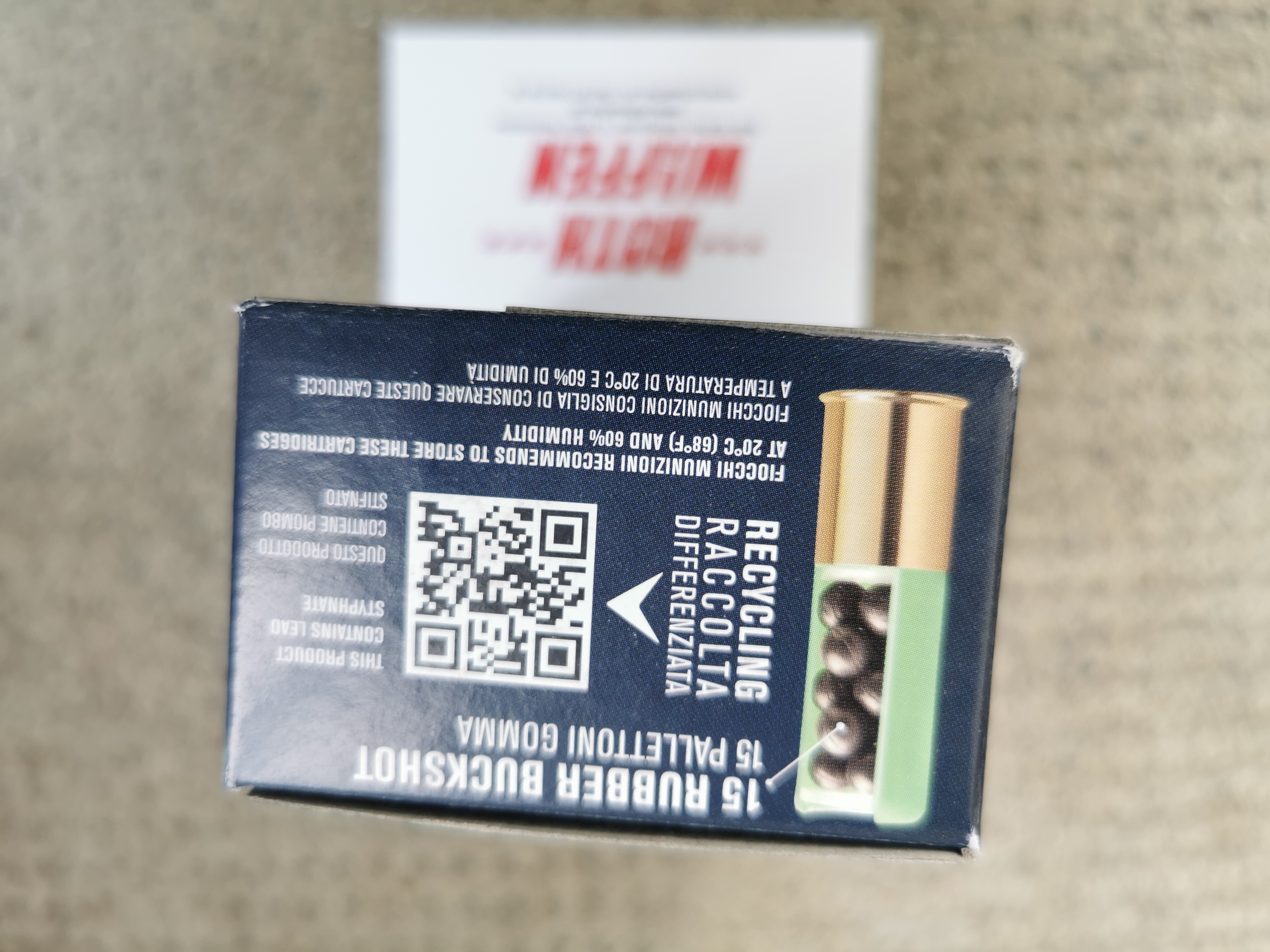 Fiocchi Rubber Buckshot Kaliber 12/70, Gummischrott