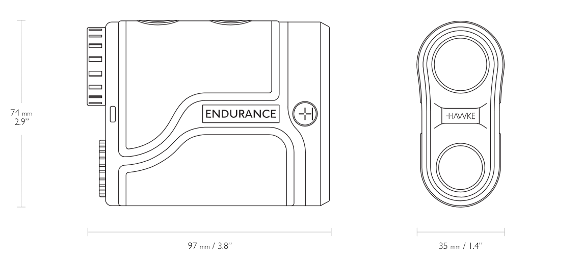 Hawke Endurance Laser Range Finder 1500m, Hunt mode | Rain | Yds/m mode | IPX7 WR