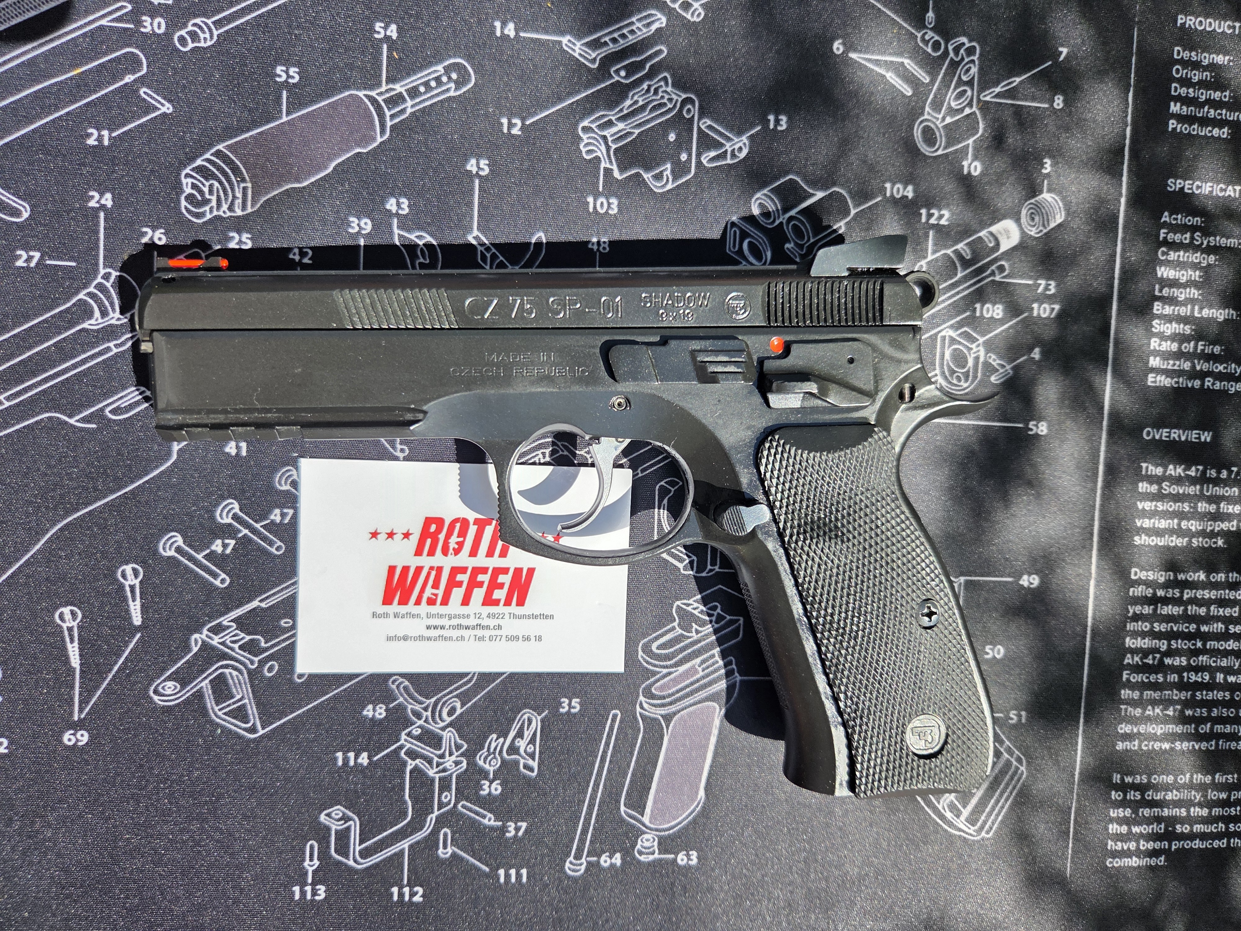 Occasion: Pistole CZ  75 Shadow , Kaliber 9mm Para, Zustand: Sehr Gut, inklusiv 2 Fabrikneue Magazine