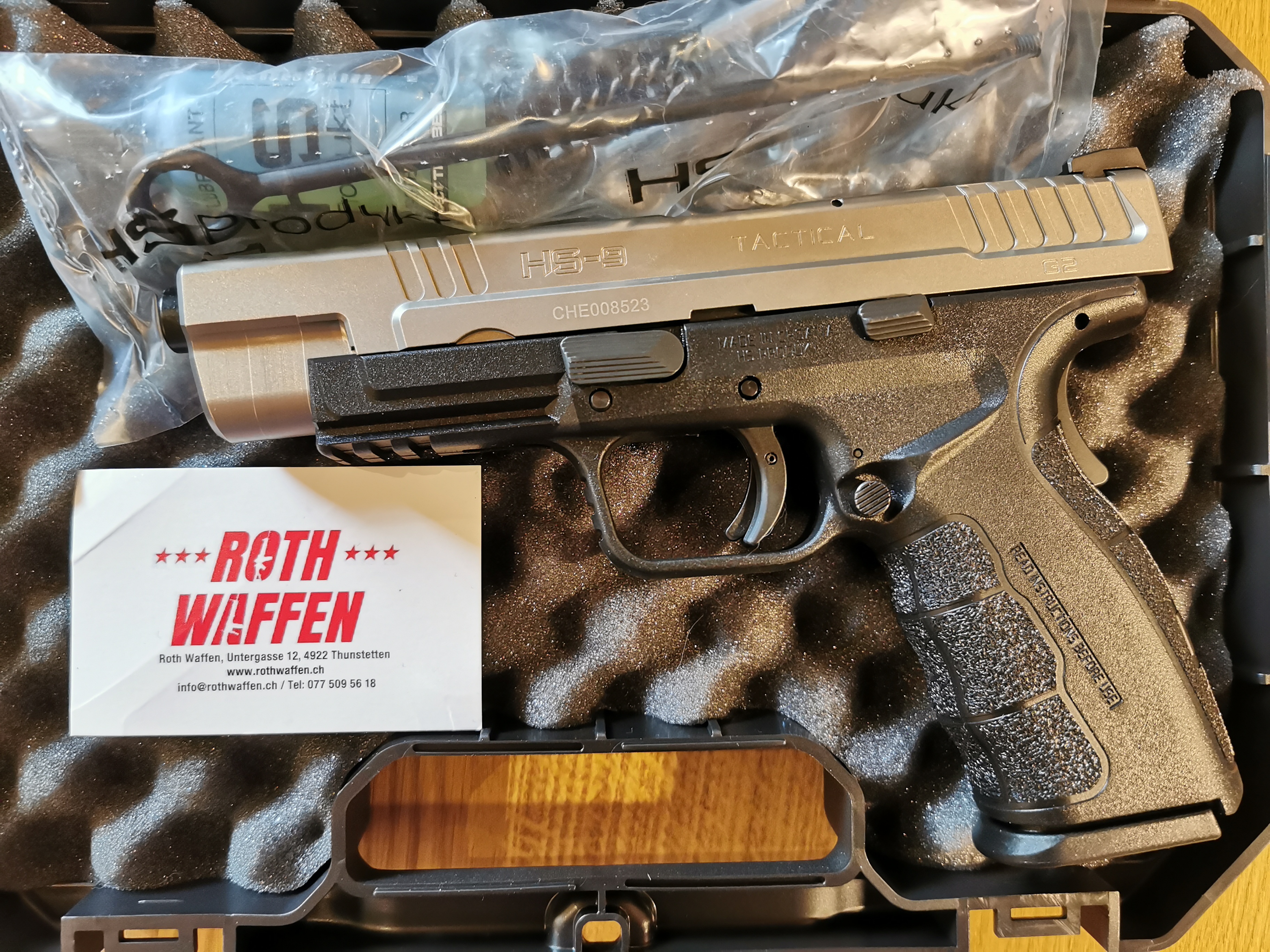 Pistole  HS-9 G2 Tactical 5.0 SS 9 mm Para, 16 Schuss