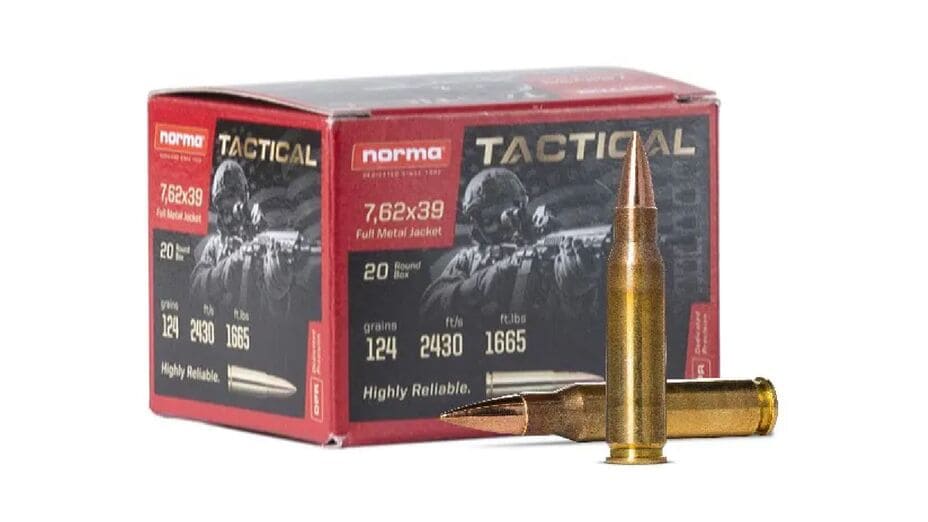 NORMA 7,62×39 Tactical 8,0g/124gr, 20 Schuss Packung