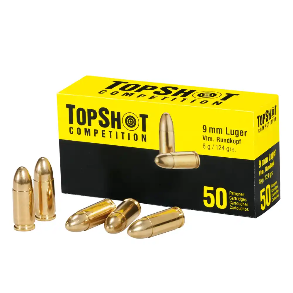 (Sellier & Bellot) TOPSHOT Competition 9 mm Para Vollmantel 8,0 g/124 grs. / 1 000 Schuss