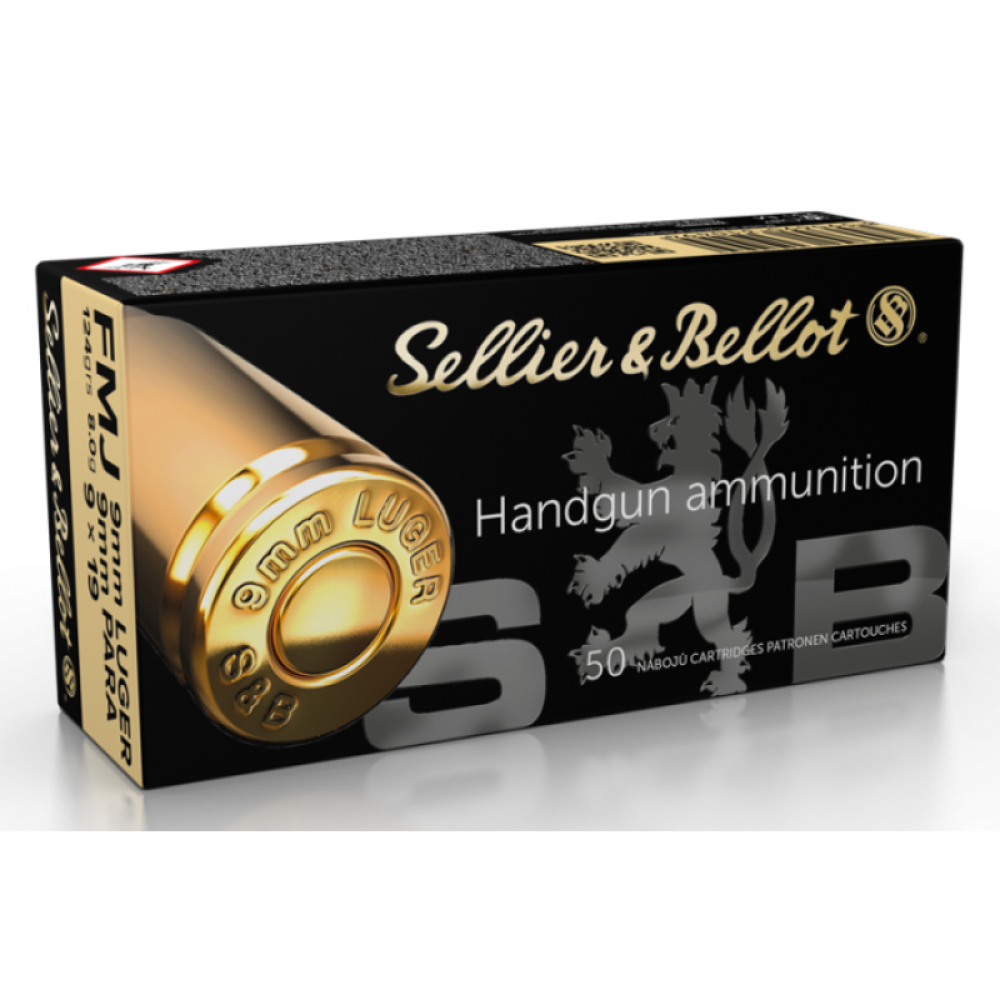 Munition Sellier & Bellot 9 mm Para FMJ 124 grs 50 Schuss