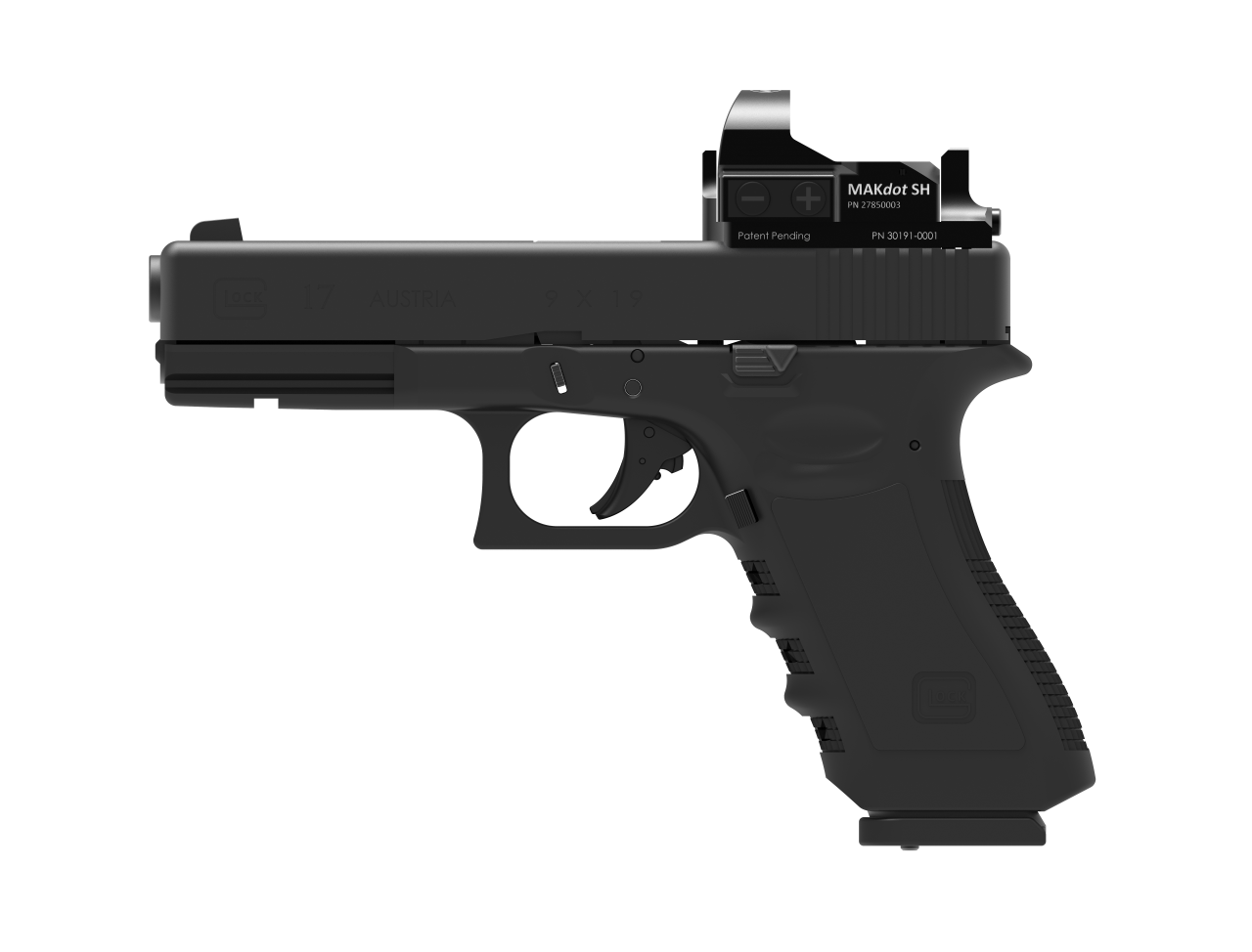 MAKnetic CS hohe Ausführung für Glock 17,19 inklusive MAKDot SH