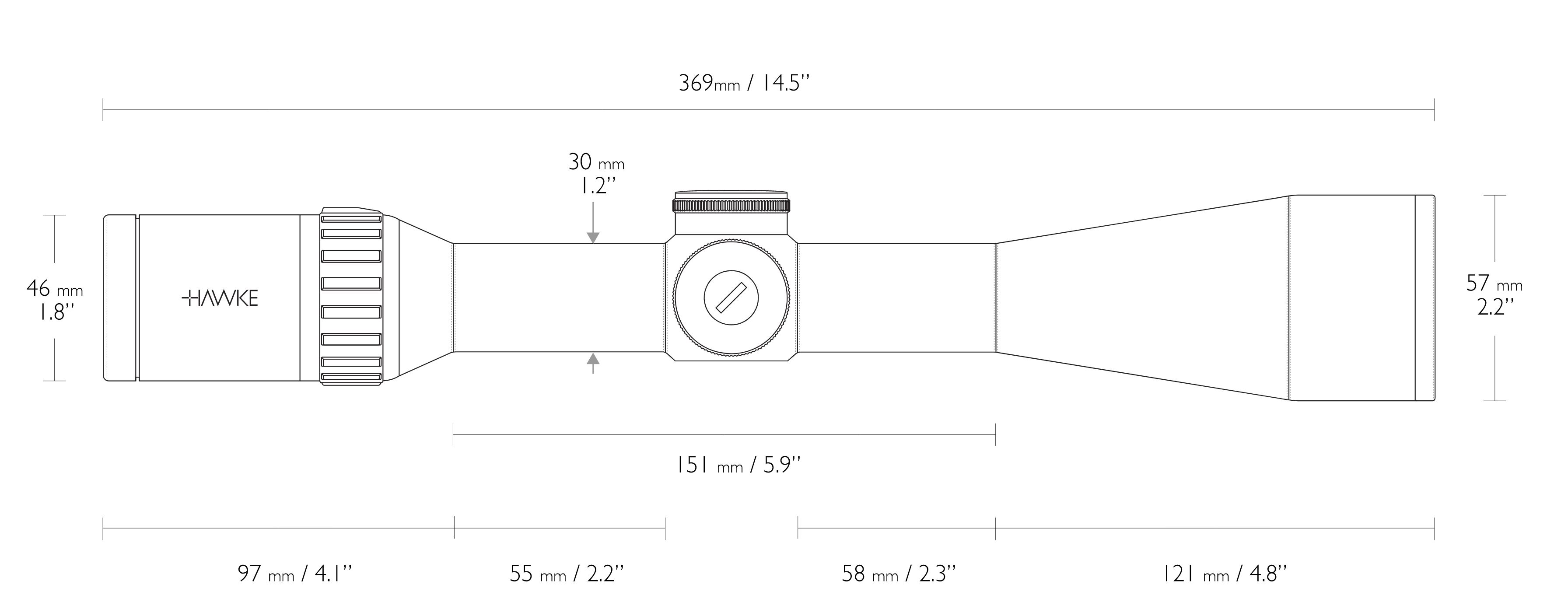 Hawke Endurance 4-16x50 SF, 30mm, IR .223/.308 (16x)