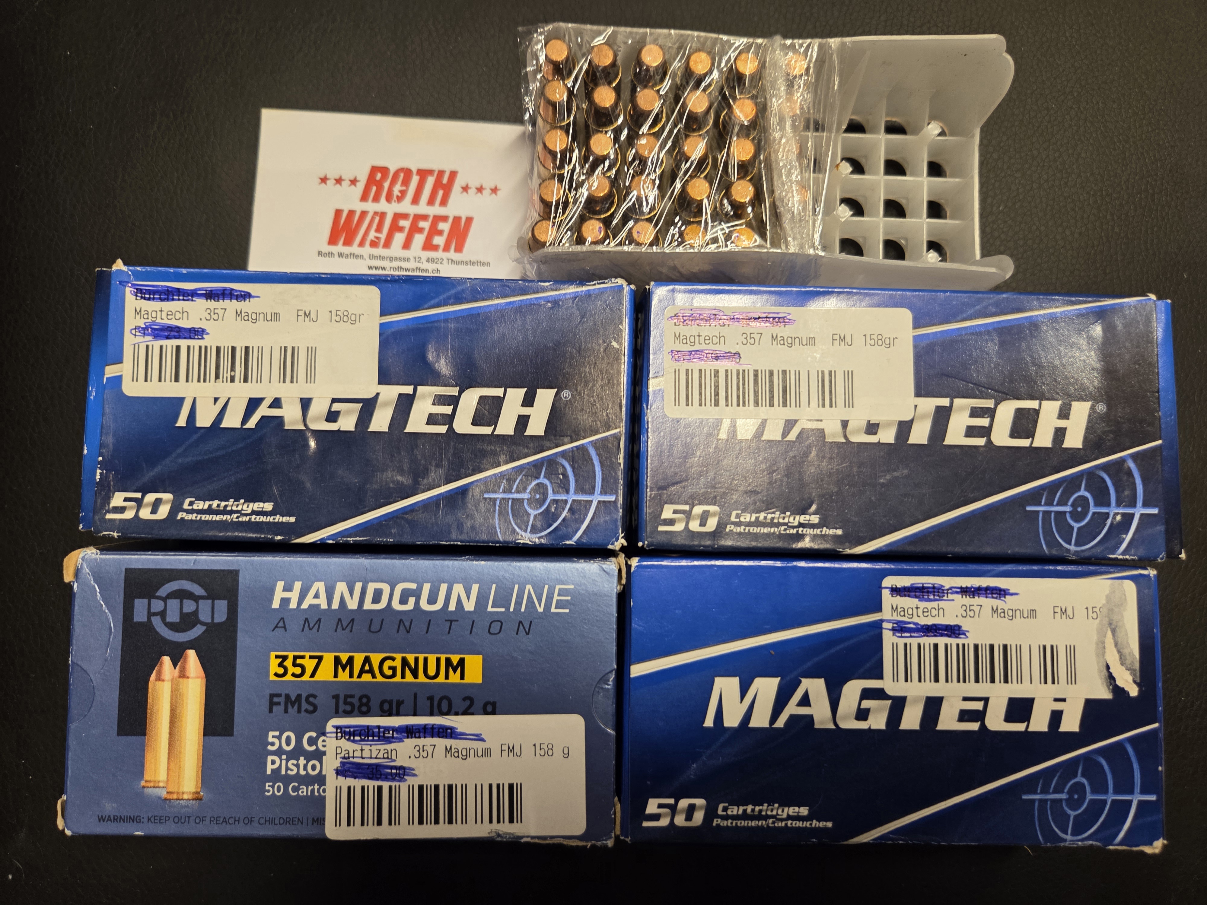 Restposten Revolvermunition Kaliber .357 Magnum, verschiedener Hersteller