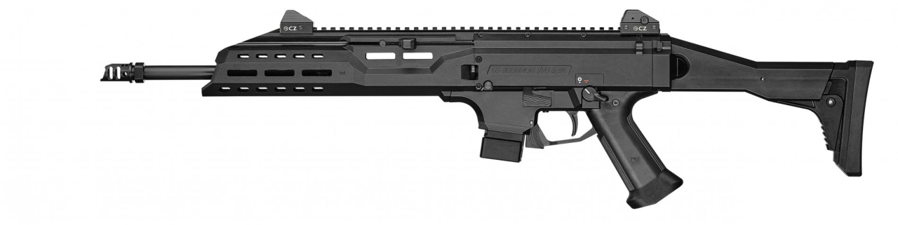 Halbautomat CZ Scorpion EVO 3 S1 Carbine schwarz, Kompensator 9mm Para, Gesamtlänge 631mm