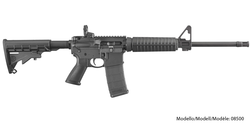 Halbautomat Ruger AR-556, 5.56 Nato, 16.10", MT1/2"-28, 30-rds, Black 