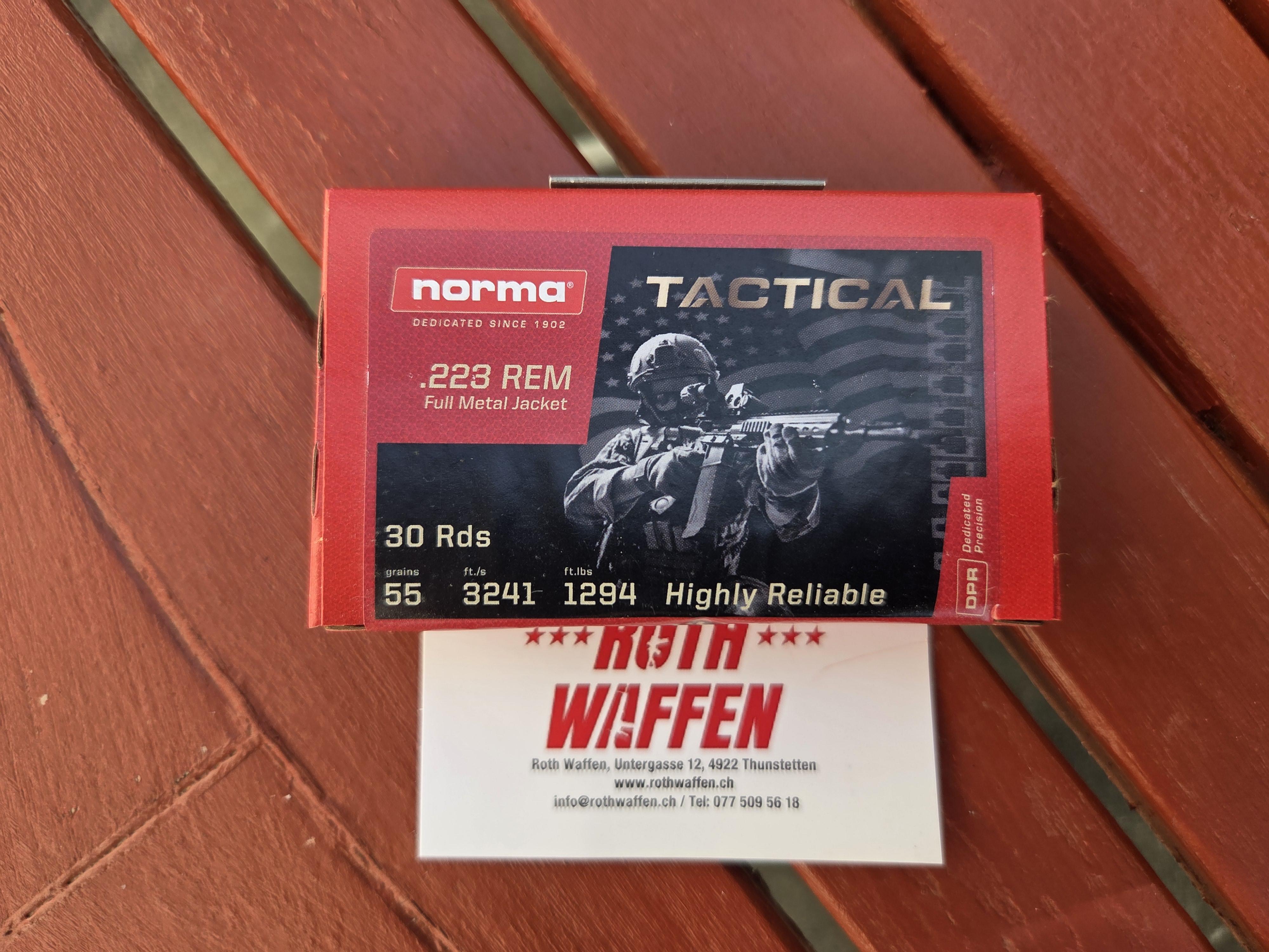 NORMA TAC Kaliber .223 Rem FMJ 55 grains, 30 Schuss