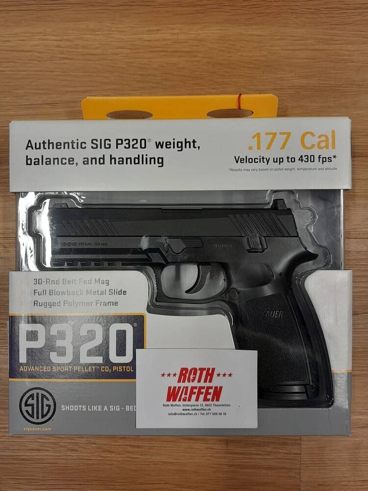 CO-2 Pistole Sig Sauer P320  Schwarz  Kaliber 4,5mm Diabolo 120m/s