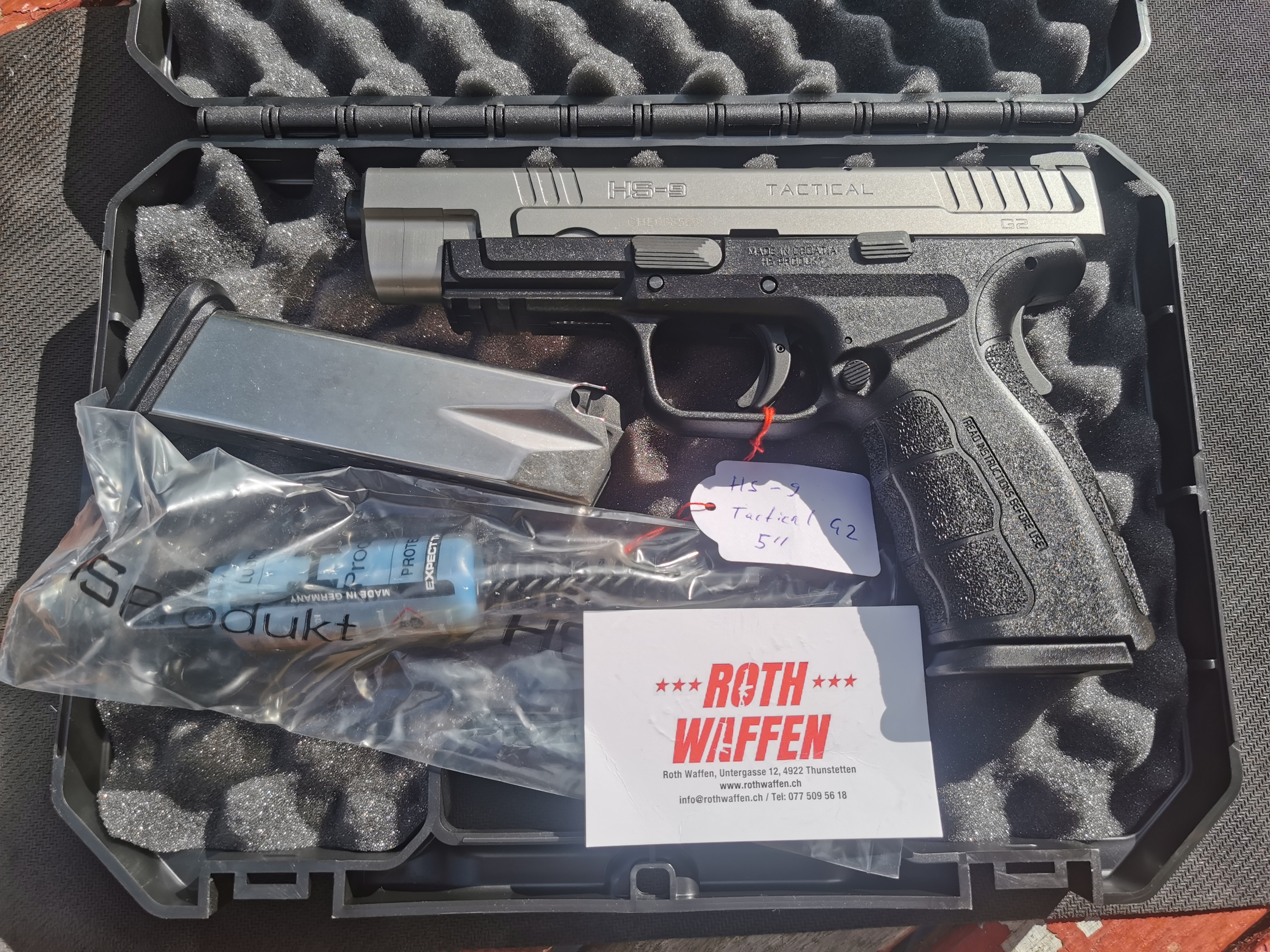 Pistole  HS-9 G2 Tactical 5.0 SS 9 mm Para, 16 Schuss