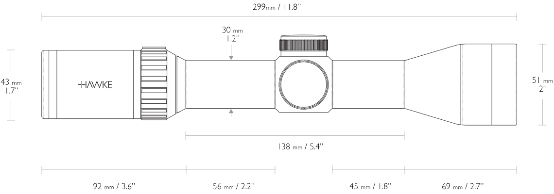 Hawke Vantage WA 1.5-6x44, 30mm, IR L4A Dot