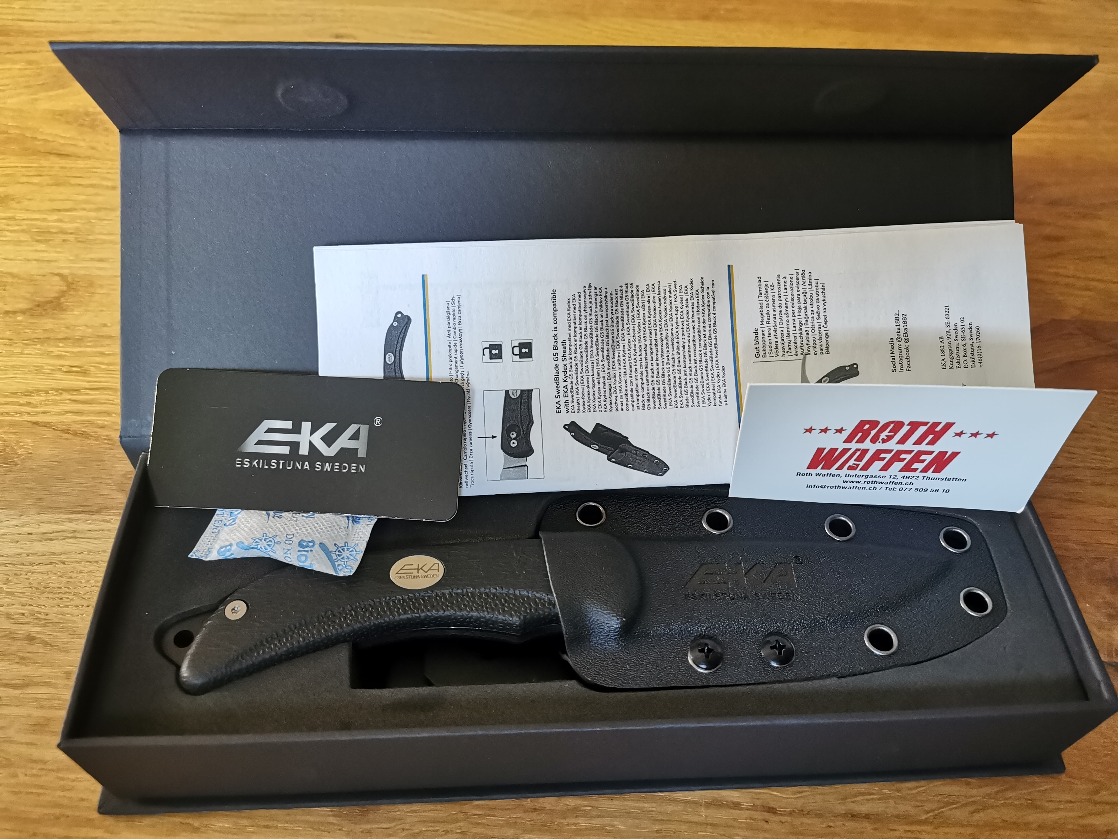 EKA SwedBlade G5 Black, Steel, mit Etui / avec etui 