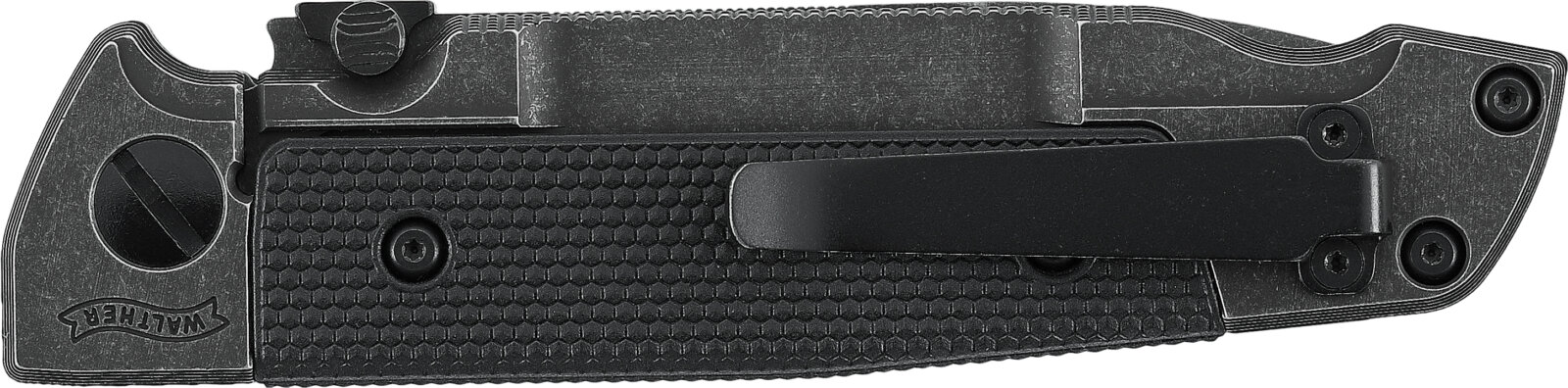 Klappmesser Walther Q5 Steel Frame Folder Blackwash Serrated