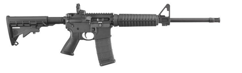 Halbautomat Ruger AR-556, 5.56 Nato, 16.10", MT1/2"-28, 30-rds, Black 