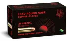 Revolvermunition: GECO .38 Special Lead Round Nose, copper-plated10,2 g, 50 Stück Packung