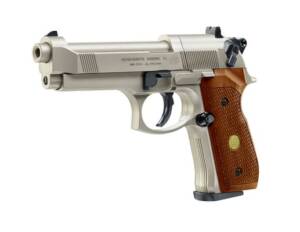 Beretta 92 CO/2 Pistole Nickel mit Holzgriff