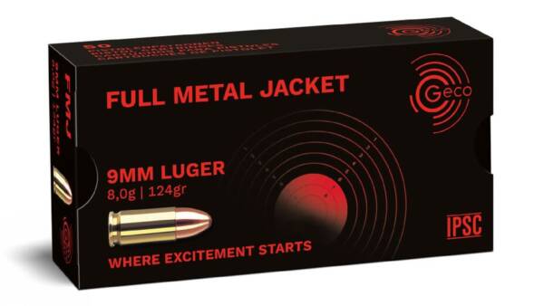 GECO 9 mm Para, 50 Schuss Full Metal Jacket 8,0g/124gr